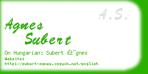 agnes subert business card